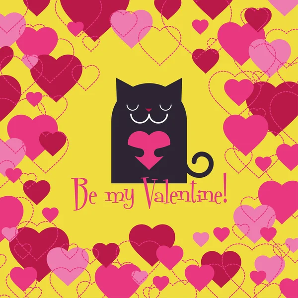 Feliz Día de San Valentín con Corazones. Ilustración vectorial. Tarjeta de felicitación . — Vector de stock