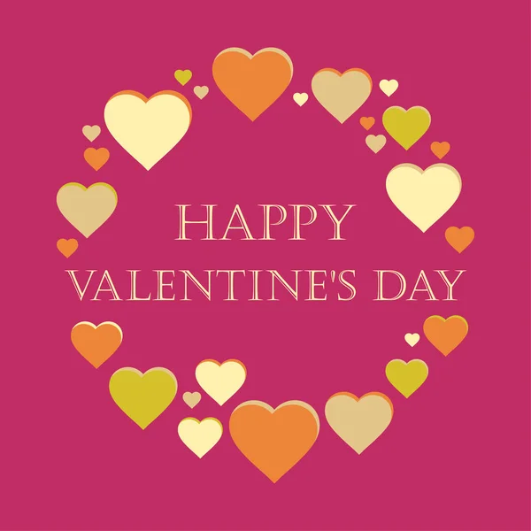 Happy Valentine's Day achtergrond met Hearts. Vectorillustratie. Wenskaart. — Stockvector