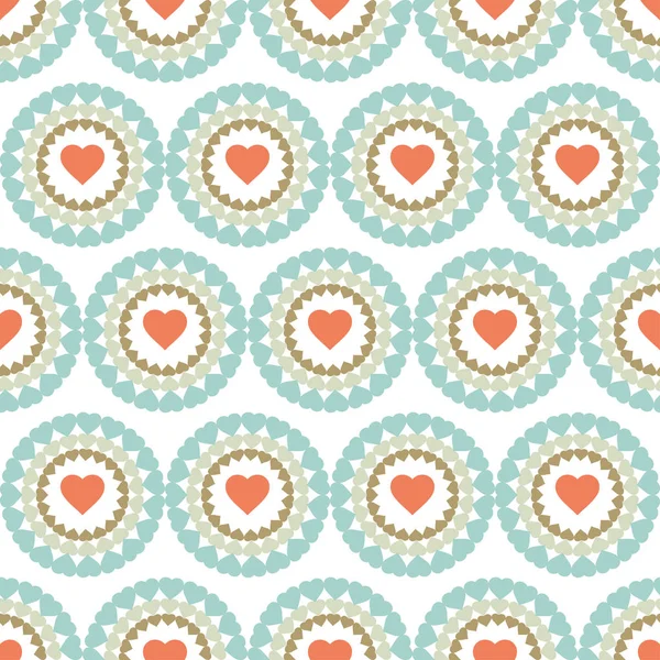 Fondo de vector sin costuras con corazones decorativos. Día de San Valentín. Impresión. Diseño de tela, papel pintado . — Vector de stock