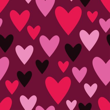 Sorunsuz vektör arka plan dekoratif yürekleri. Sevgililer günü. Yazdırın. Kumaş tasarımı, duvar kağıdı.