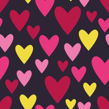 Sorunsuz vektör arka plan dekoratif yürekleri. Sevgililer günü. Yazdırın. Kumaş tasarımı, duvar kağıdı.