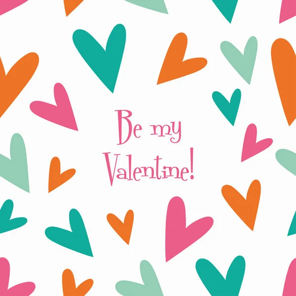 Happy Valentine's Day background With Hearts. Vector illustration. Greeting card. — Stock Vector