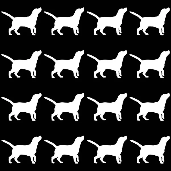 Seamless vector background with dogs. Beagle. Print. Repeating background. Cloth design, wallpaper. — Stock Vector