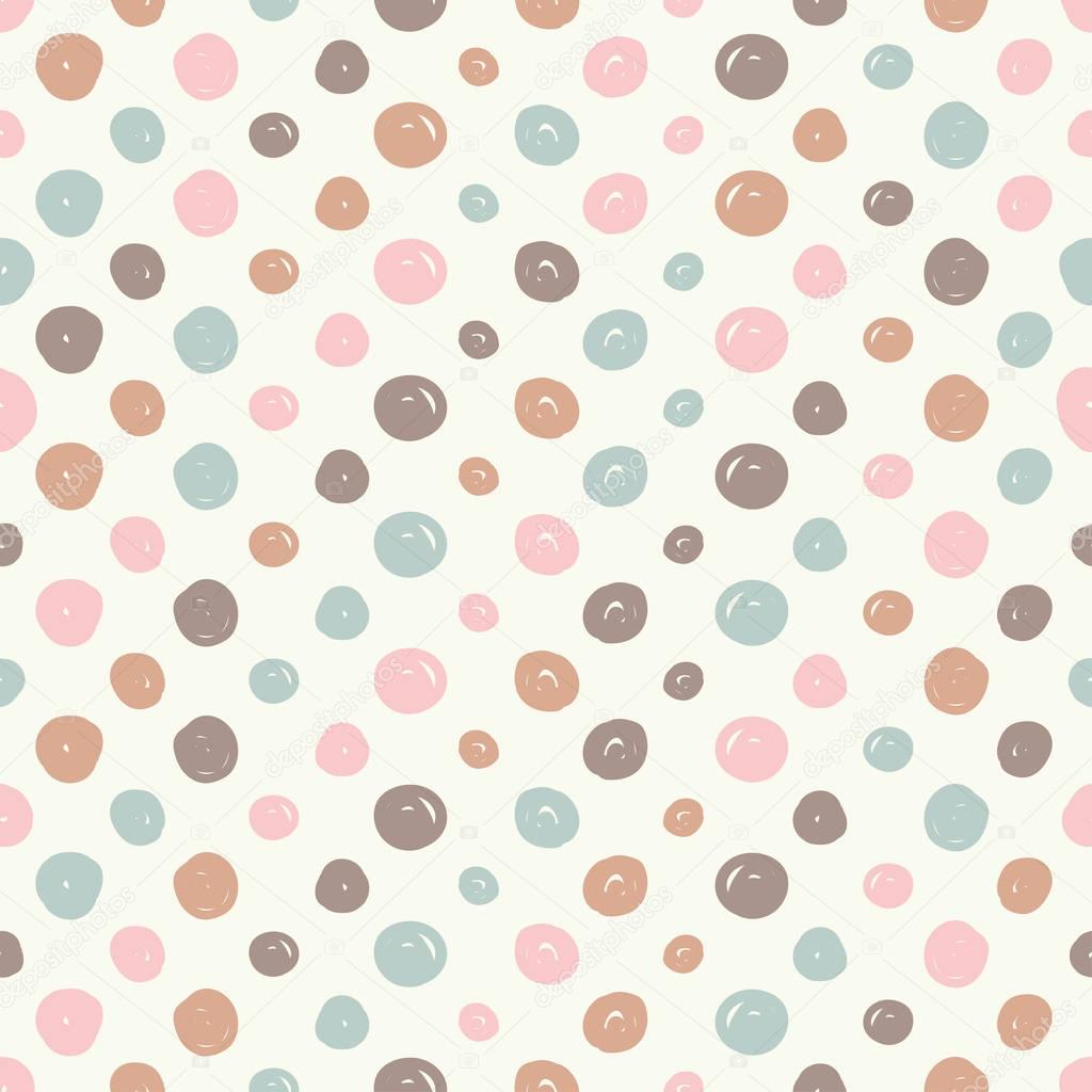Polka dot. Vector seamless pattern. Print. Repeating background. Cloth design, wallpaper.