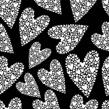 Sorunsuz vektör arka plan dekoratif yürekleri. Balonlar. Sevgililer günü. Yazdırın. Kumaş tasarımı, duvar kağıdı.