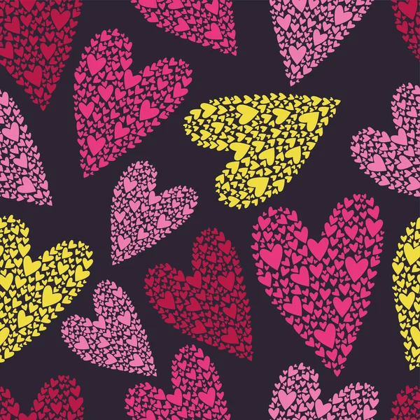 Nahtloser Vektorhintergrund mit dekorativen Herzen. Luftballons. Valentinstag. Druck. Stoffdesign, Tapete. — Stockvektor