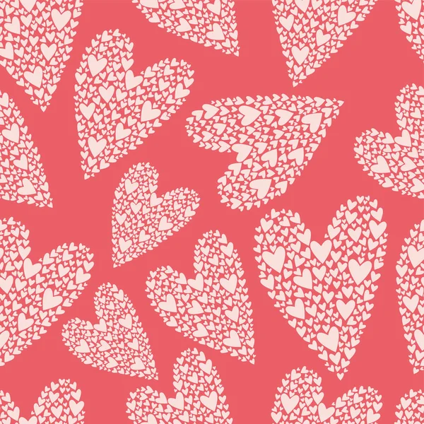 Nahtloser Vektorhintergrund mit dekorativen Herzen. Luftballons. Valentinstag. Druck. Stoffdesign, Tapete. — Stockvektor