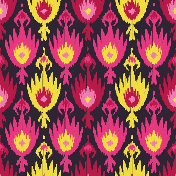 Patrón étnico boho sin costuras. Ikat. Impresión. Repetir antecedentes. Diseño de tela, papel pintado . — Archivo Imágenes Vectoriales