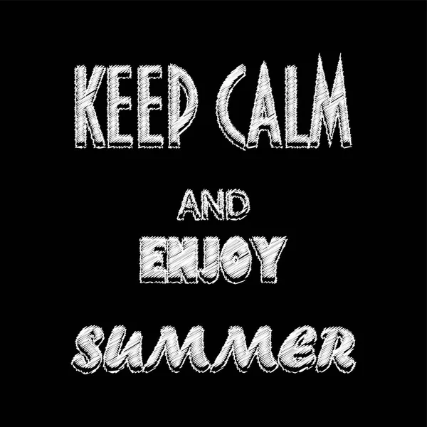 Poster KEEP CALM dan ENJOY SUMMER. Ilustrasi vektor . - Stok Vektor