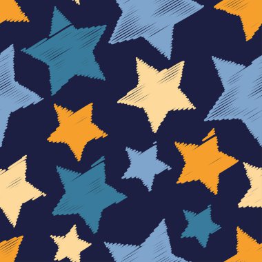 Sorunsuz vektör arka plan dekoratif yıldız ile. Yazdırın. Kumaş tasarımı, duvar kağıdı.