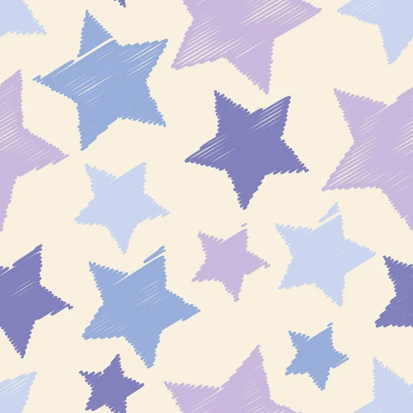 Fondo de vector sin costuras con estrellas decorativas. Impresión. Diseño de tela, papel pintado . — Vector de stock