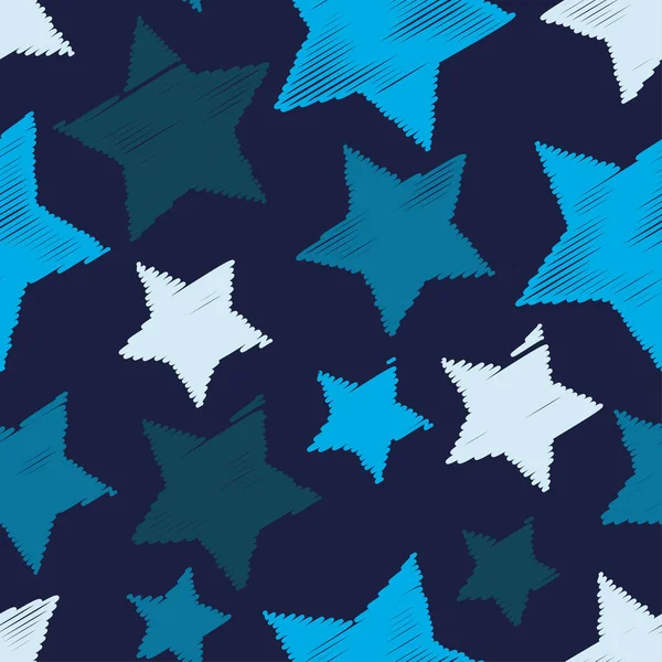 Fundo vetorial sem costura com estrelas decorativas. Imprimir. Design de pano, papel de parede . —  Vetores de Stock