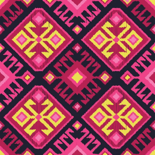 Etnikai boho varrat nélküli mintát. Ikat. Nyomtatás. Ismétlődő háttér. Ruhát tervez, tapéta. — Stock Vector