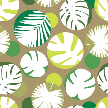 Sorunsuz vektör arka plan dekoratif yaprakları ile. Palmiye yaprakları.