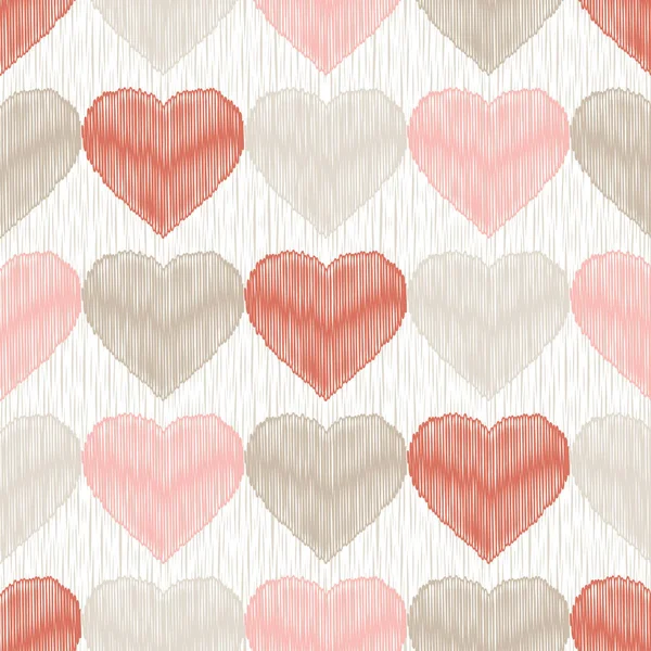 Бесшовный векторный фон с декоративными сердцами. День Святого Валентина . — стоковый вектор