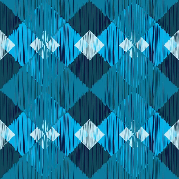 Modèle sans couture boho ethnique. Ikat. Une empreinte. Contexte répété. Conception de tissu, papier peint . — Image vectorielle