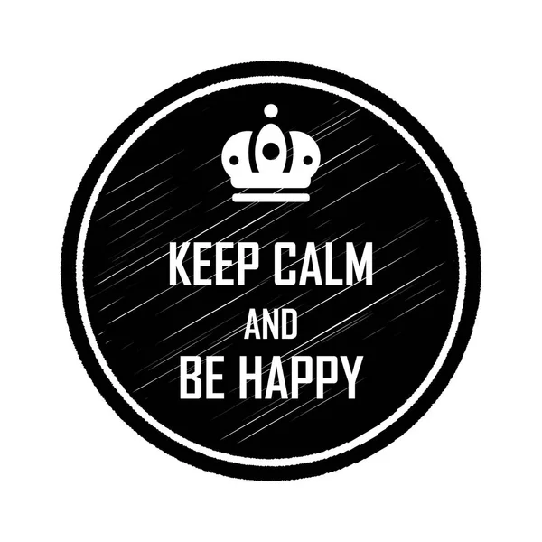 Cartaz KEEP CALM e seja feliz. Ilustração vetorial . — Vetor de Stock