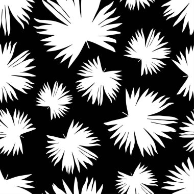 Sorunsuz vektör arka plan dekoratif yaprakları ile. Palmiye yaprakları.