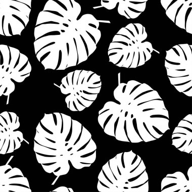 Sorunsuz vektör arka plan dekoratif yaprakları ile. Palmiye yaprakları.