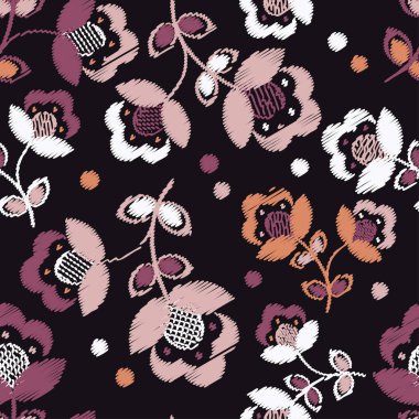 Kusursuz çiçek arkaplanı. Vektör illüstrasyonu.