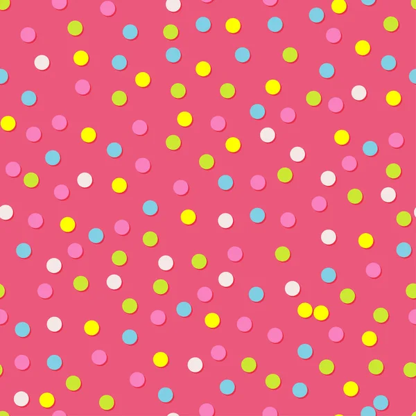 Vector seamless pattern with colorful donuts with glaze and sprinkles. — Stock Vector