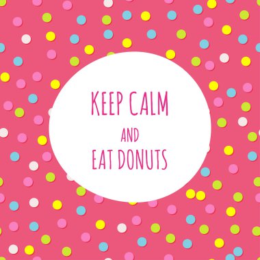 Tatlı çörek vektör çizim. Afiş, kart. Çörek sır ile. Donut kutsal kişilerin resmi.