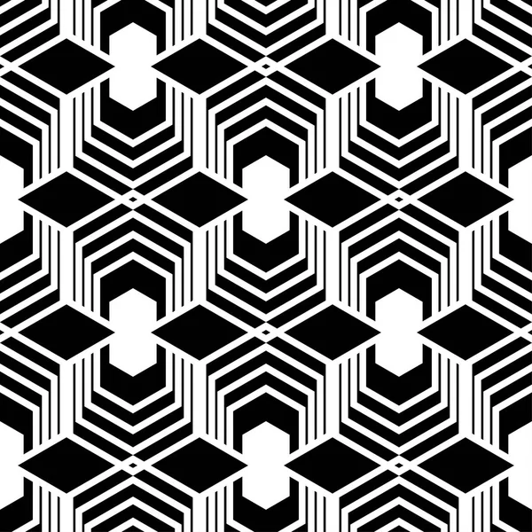 Vecteur sans couture motif géométrique noir et blanc . — Image vectorielle