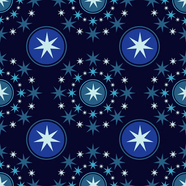 Nahtloser Vektorhintergrund mit dekorativen Sternen. — Stockvektor
