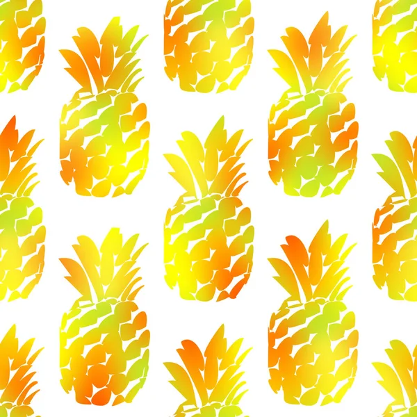 Seamless pattern with decorative pineapples. Tropical fruits. — Stock Vector