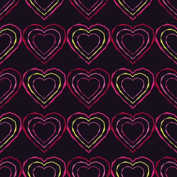 Fondo de vector sin costuras con corazones decorativos. Día de San Valentín . — Archivo Imágenes Vectoriales