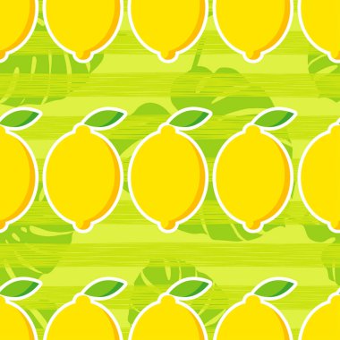 Dekoratif limon ile Seamless modeli. Tropikal meyve.