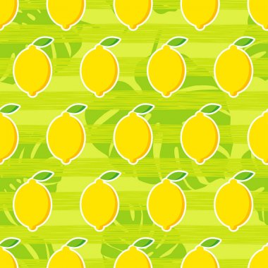 Dekoratif limon ile Seamless modeli. Tropikal meyve.