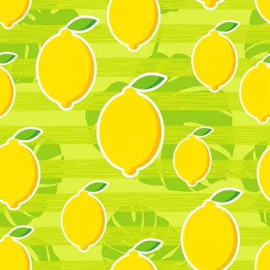 Dekoratif limon ile Seamless modeli. Tropikal meyve.