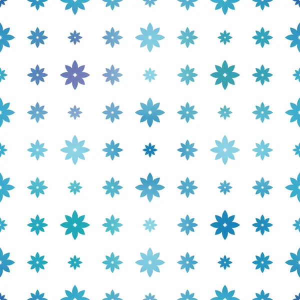 Nahtloser blauer und weißer floraler Hintergrund. Vektorillustration. — Stockvektor