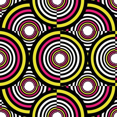 Soyut geometrik daireler seamless modeli. Vektör çizim.