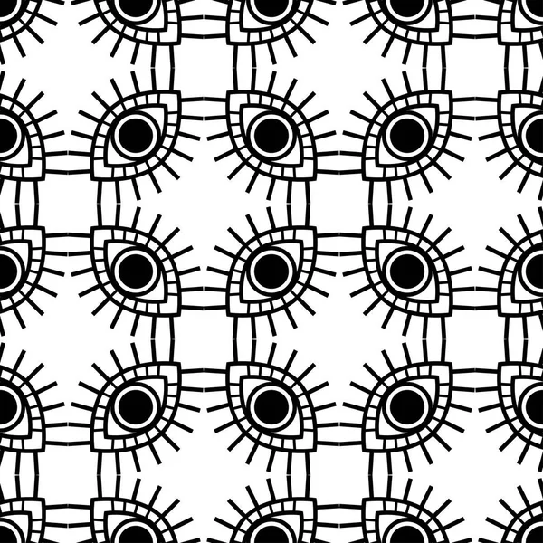 Beyaz arka plan üzerinde izole açık dekoratif siyah gözleri ile vektör seamless modeli.