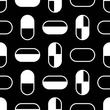 Tıbbi hap ve kapsül seamless modeli. Vektör çizim.