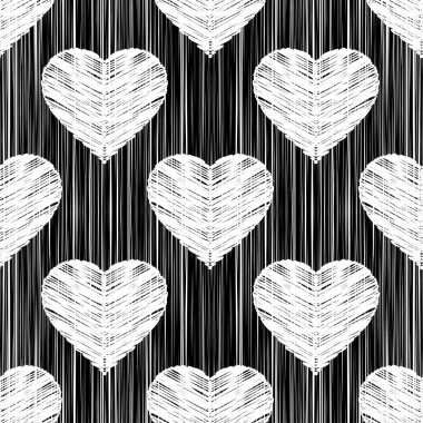 Sorunsuz vektör arka plan dekoratif yürekleri. Sevgililer günü. Tekstil rapport.