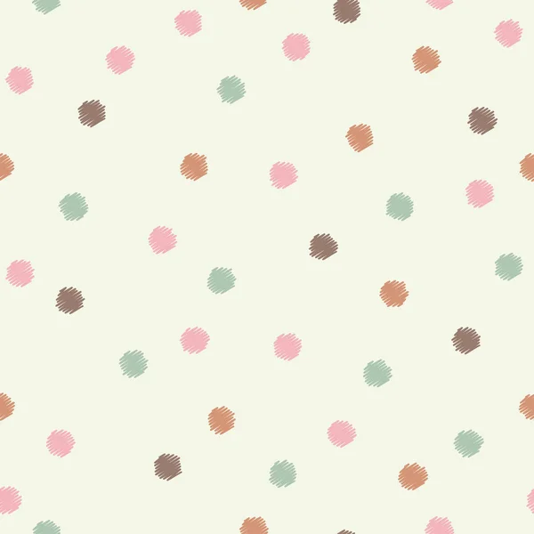 Polka dot sömlösa mönster. Plattsöm broderi. Vektorillustration. Textil rapport. — Stock vektor