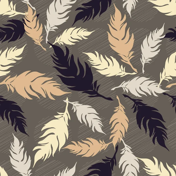 Sorunsuz vektör arka plan dekoratif tüyleri ile. Kumaş tasarımı, duvar kağıdı. Tekstil rapport.