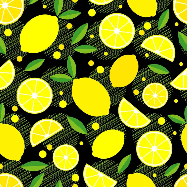Бесшовный узор с декоративными лимонами. Тропические фрукты. Текстильное взаимопонимание . — стоковый вектор