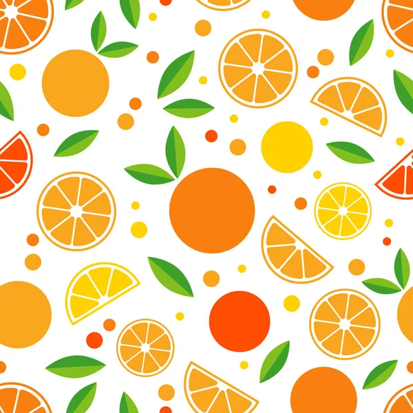 Motif sans couture avec des oranges décoratives. Fruits tropicaux. Relation textile . — Image vectorielle