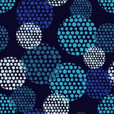 Polka dot seamless modeli. Vektör çizim. Tekstil rapport.