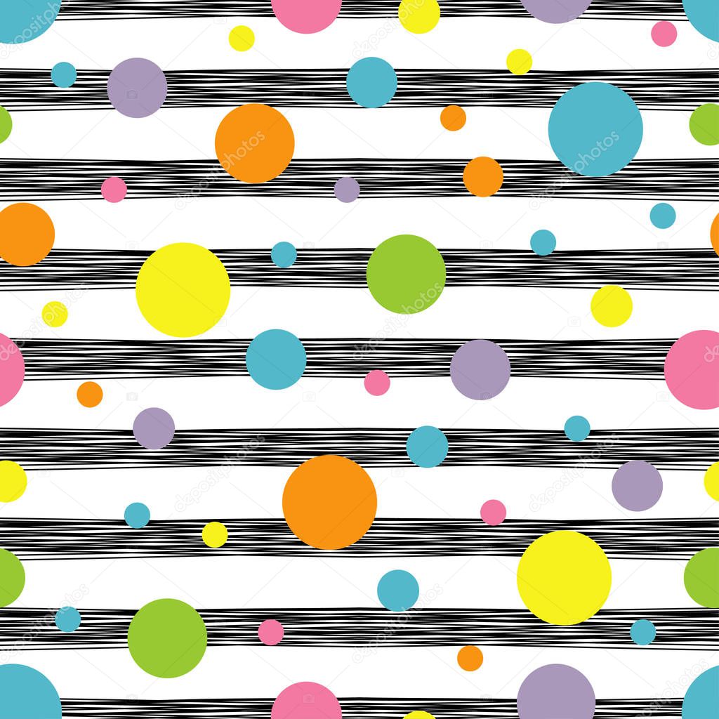 Polka dot seamless pattern. Vector illustration. Textile rapport.