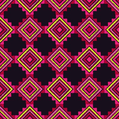 Etnik boho seamless modeli. Nakış kumaş üzerine. Retro motif. Vektör çizim. Tekstil rapport.