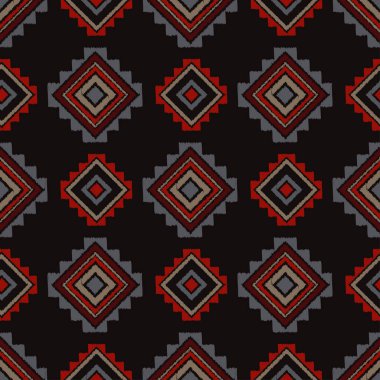 Etnik boho seamless modeli. Nakış kumaş üzerine. Retro motif. Vektör çizim. Tekstil rapport.