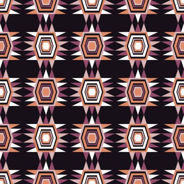 Etnik boho seamless modeli. Retro motif. Vektör çizim. Tekstil rapport.