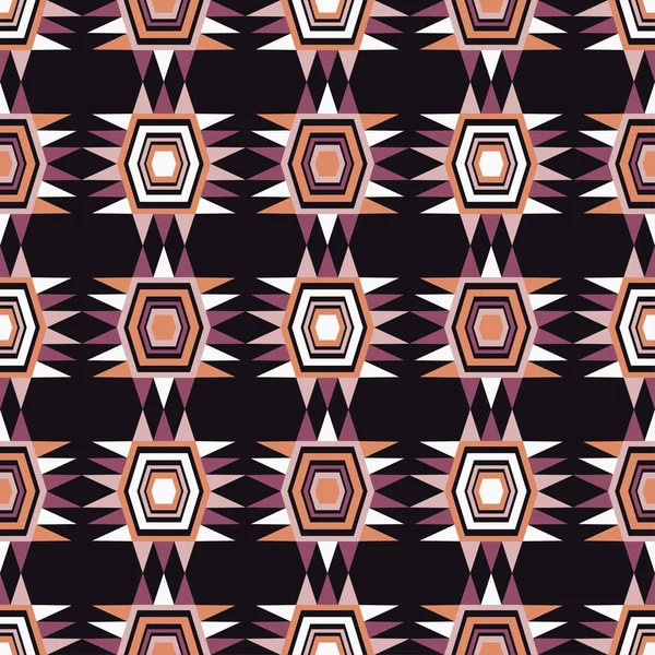 Etnikai boho varrat nélküli mintát. Retro motívum. Vektoros illusztráció. Textil rapport. — Stock Vector