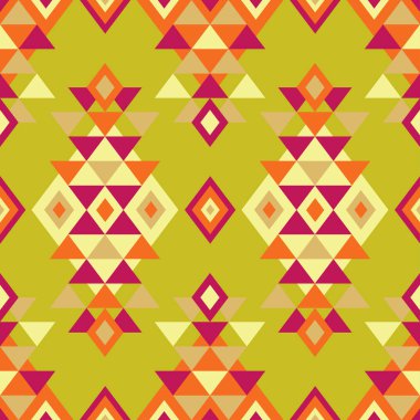 Etnik boho seamless modeli. Kabile sanat baskı, yinelenebilir arka plan. Retro motif. Vektör çizim. Tekstil rapport.