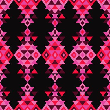 Etnik boho seamless modeli. Kabile sanat baskı, yinelenebilir arka plan. Retro motif. Vektör çizim. Tekstil rapport.